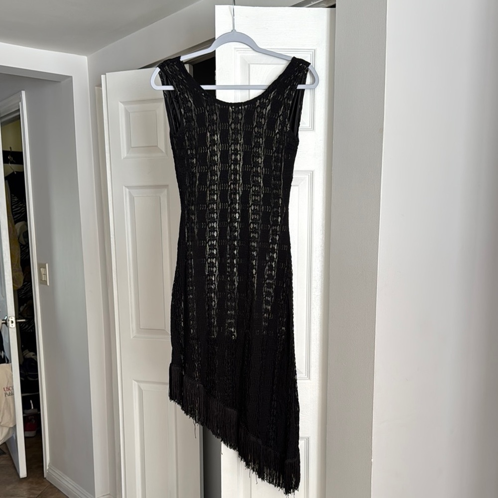 Elegant Black Fringe Latin dance Dress size s-m